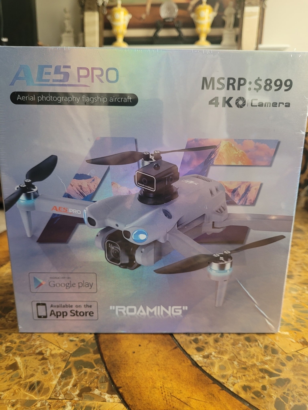AES Pro 4K Camera Drone - Light Gray/Blue